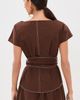 Rosie Assoulin Rosie Assoulin Don't Get Sash-y Top Chocolate - 3