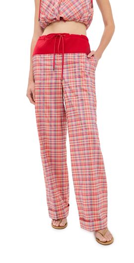 Rosie Assoulin Rosie Assoulin Draw Me Closer Pants Pink Plaid