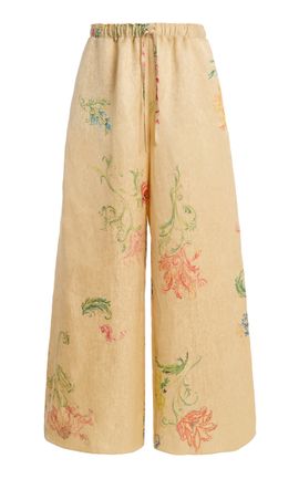 Rosie Assoulin Rosie Assoulin Drawstring Floral Linen Pants