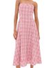 Rosie Assoulin Rosie Assoulin Drop Me A Note Dress Red Plaid - 1