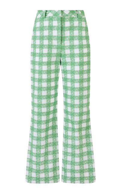Rosie Assoulin Rosie Assoulin Easy Does It Embroidered Gingham Pants