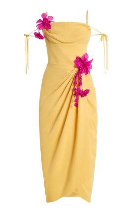 Rosie Assoulin - Women's Golden Afternoon Linen Striped Midi-Dress Rosie Assoulin - Women's Golden Afternoon Linen Striped Midi-Dress