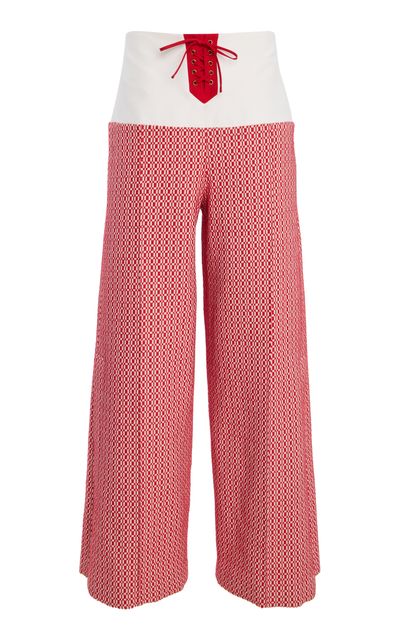 Rosie Assoulin Rosie Assoulin Front & Center Lace Up Woven Pants