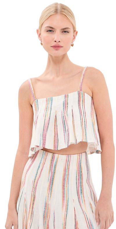 Rosie Assoulin Rosie Assoulin Million Pleats Bandeau Top Rainbow