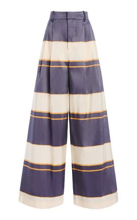 Rosie Assoulin Rosie Assoulin Pleat Pleat Silk WideLeg Pants