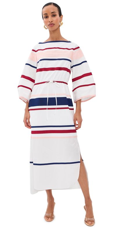 Rosie Assoulin Rosie Assoulin Ribbon Caftan Dress White Multi