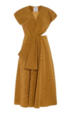 Rosie Assoulin Rosie Assoulin Swept Away Wrap Dress Gold