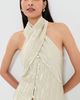 Rosie Assoulin Rosie Assoulin Twisted Halter Top Metallic Silver - 2