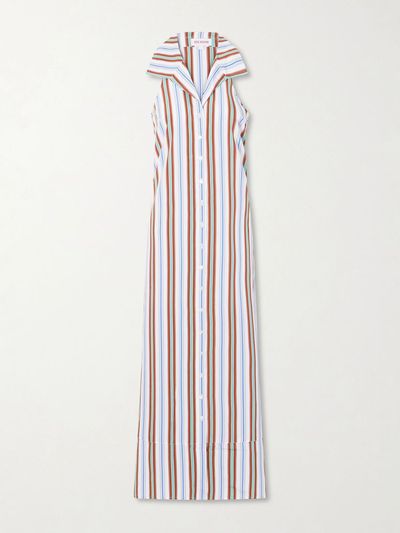 ROSIE ASSOULIN Take It Or Sleeveless poplin midi dress