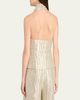 Rosie Assoulin Twisted Metallic Halter Top - 3