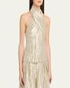 Rosie Assoulin Twisted Metallic Halter Top - 4