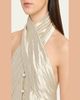 Rosie Assoulin Twisted Metallic Halter Top - 5