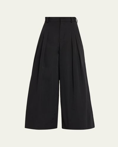Rosie Assoulin Wide-Leg Cotton Double-Pleat Pants