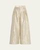 Rosie Assoulin Wide-Leg Metallic Double-Pleat Pants - 1