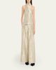 Rosie Assoulin Wide-Leg Metallic Double-Pleat Pants - 2