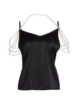 Rosie Assoulin Women's Faux Pearl Silk Tank