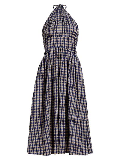 Rosie Assoulin Women's In The Name Of Love Checked Halter Midi-Dress