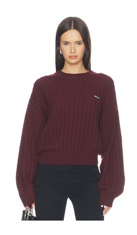 ROTATE ROTATE Cable Crewneck Sweater