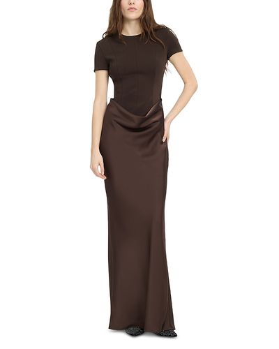Rotate Rotate Cap Sleeve Draped Maxi Dress