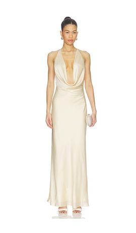 ROTATE ROTATE Chiffon Halter Dress