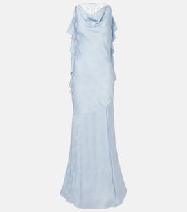 knee length dresses for ladies Still Got It Mesh Maxi Dress Sky Blue main image 1