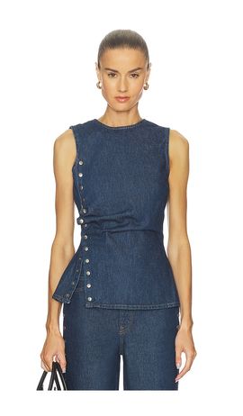 ROTATE ROTATE Denim Buttoned Top