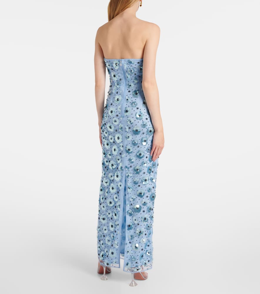 rotate beaded strapless maxi dress Beaded strapless maxi dress in brown - Rotate