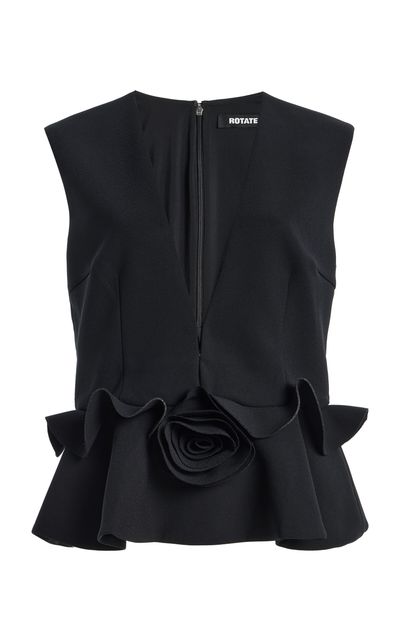 ROTATE ROTATE Flower VNeck Crepe Top