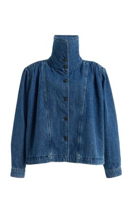 ROTATE ROTATE Gathered Denim Jacket