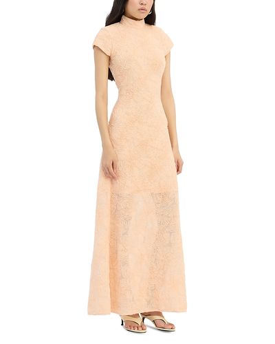 Rotate Rotate Mesh Cap Sleeve Maxi Dress