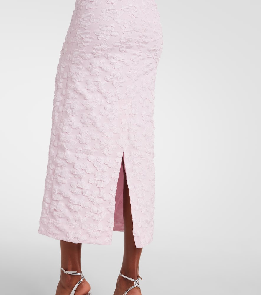 knee length dresses for ladies Jacquard Midi Dress ROTATE Bianco