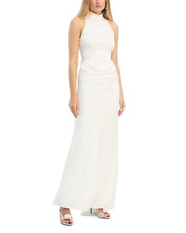 Rotate Rotate Satin Maxi Train Dress