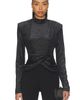 ROTATE ROTATE Velvet Draped Top - 1