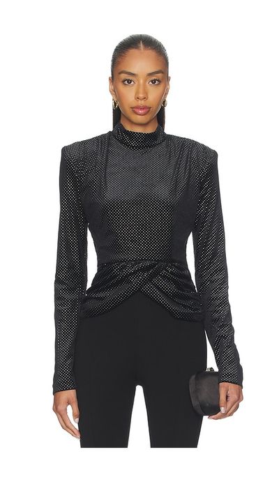 ROTATE ROTATE Velvet Draped Top