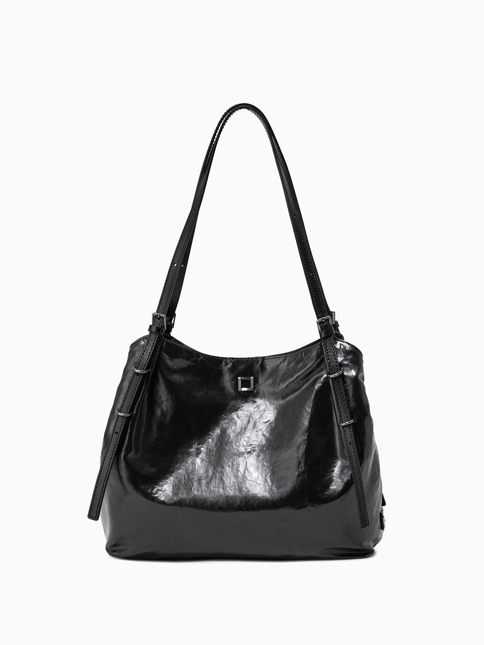 ROUGE & LOUNGE Buckle Detail Coated Nylon Shoulder Bag