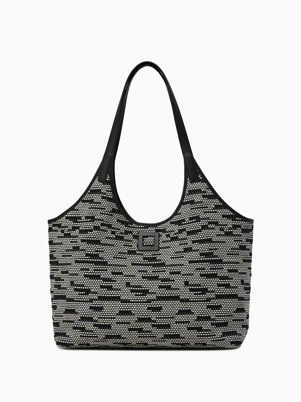 ROUGE & LOUNGE Jacquard Minimalist Shopper Bag [Black]