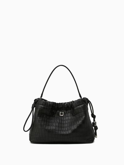 ROUGE & LOUNGE Lambskin Embossed Bucket Cross-Body Bag