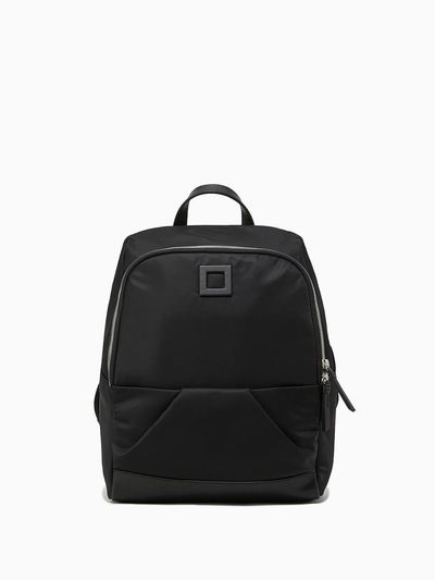 ROUGE & LOUNGE Nylon Square Leather Travel Backpack