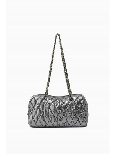 ROUGE & LOUNGE Quilted Diamond Pattern Chain Strap Boston Bag (RA2E9ABG793WSV)
