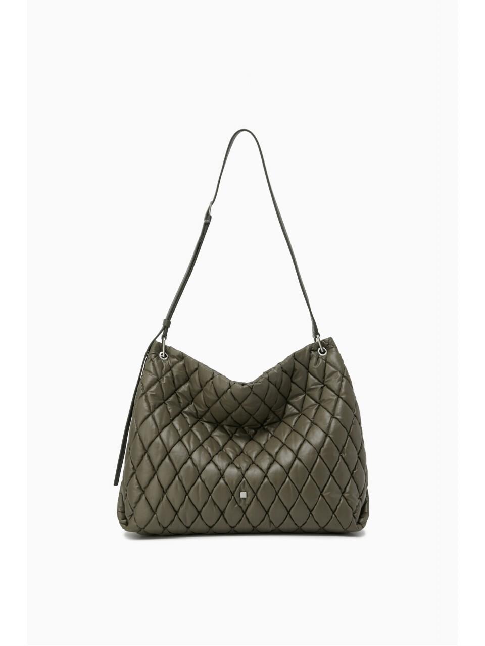 ROUGE & LOUNGE Quilted Padded Lightweight Shoulder Bag [Grayish Khaki] (RA2E9ABG794WGK)
