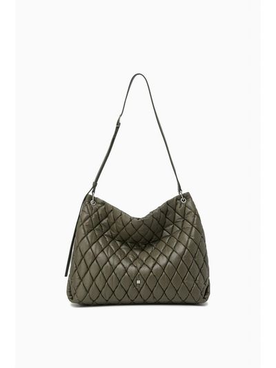 ROUGE & LOUNGE Quilted Padded Lightweight Shoulder Bag [Grayish Khaki] (RA2E9ABG794WGK)