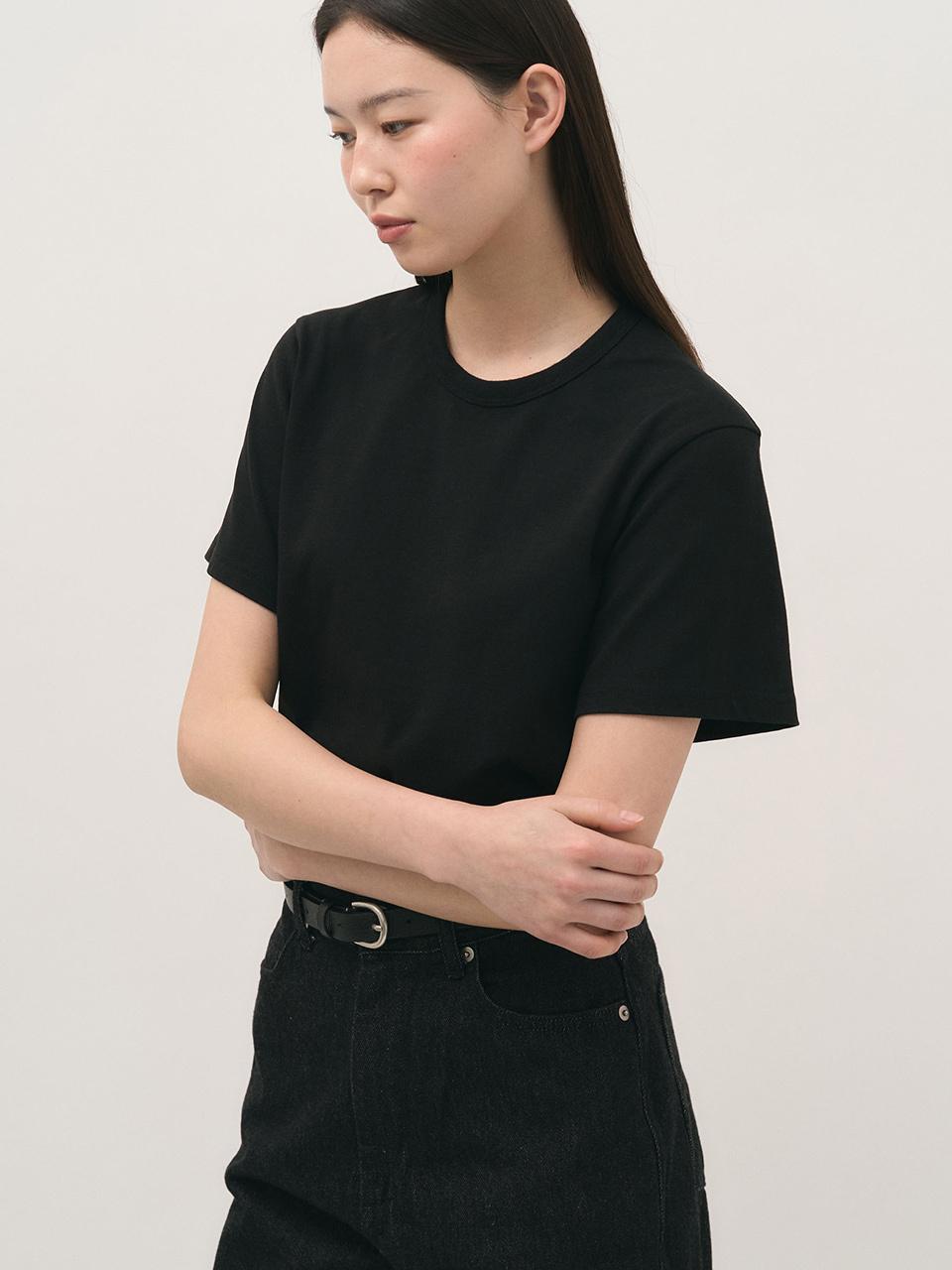 rough side White Label Essential 1/2 T-Shirt [Black]