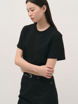 rough side White Label Essential 1/2 T-Shirt [Black]