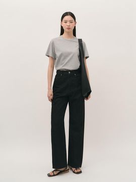 rough side White Label Essential 1/2 T-Shirt [M.Grey]