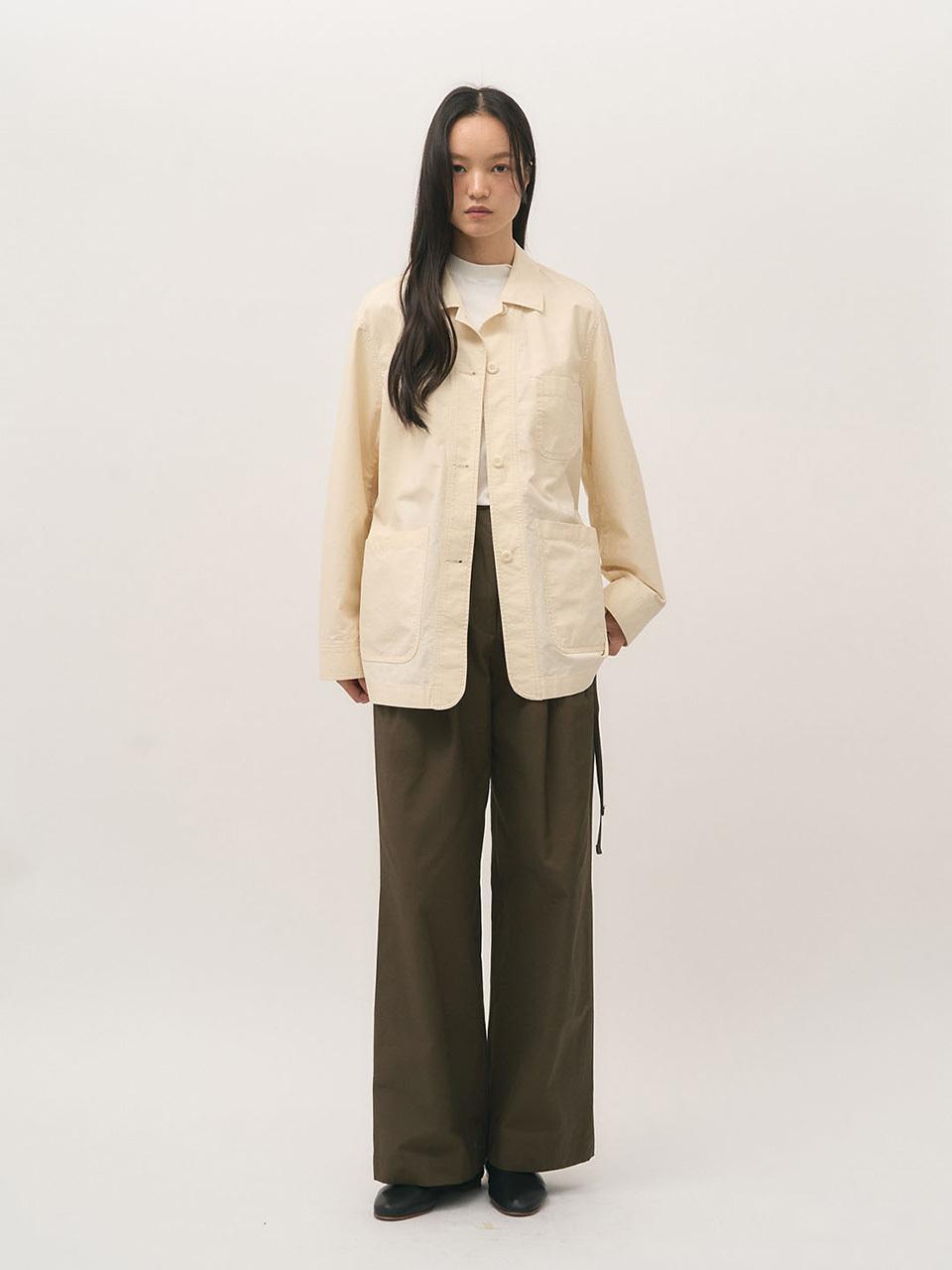 rough side White Label Garden Work Jacket [Vanilla]