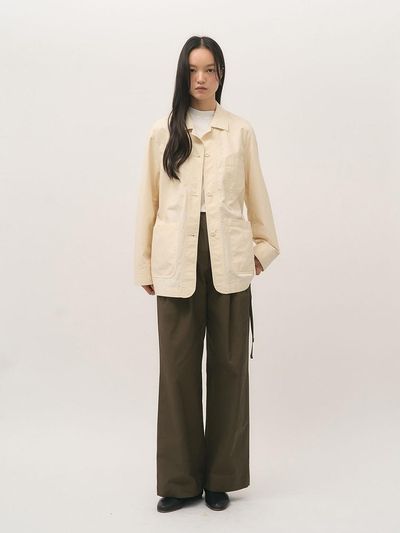 rough side White Label Garden Work Jacket [Vanilla]