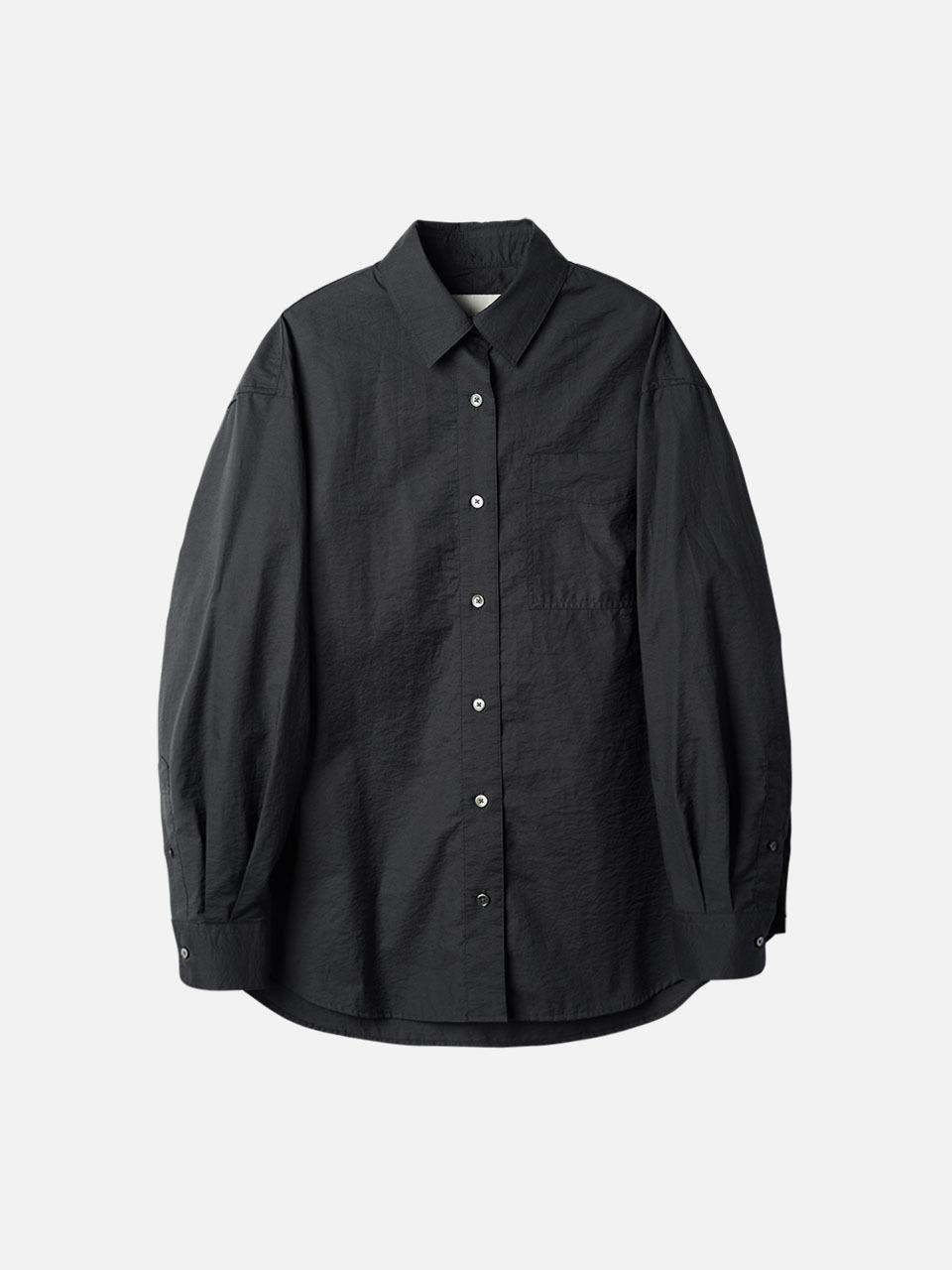 rough side White Label Natural Washed Shirt [Ash Black]