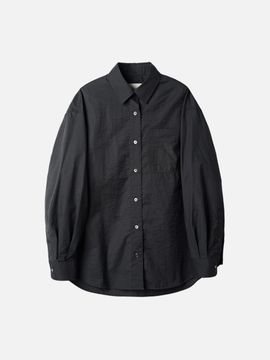 rough side White Label Natural Washed Shirt [Ash Black]