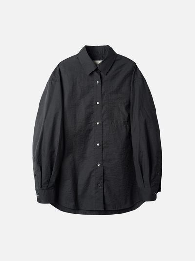 rough side White Label Natural Washed Shirt [Ash Black]