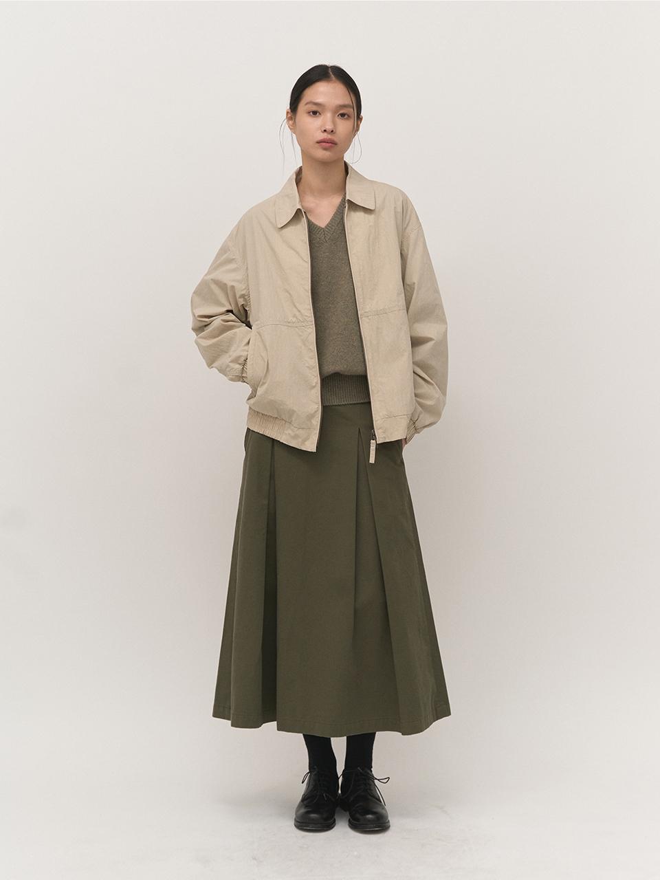 rough side White Label Natural Wind Cotton-Nylon Textured Blouson [Light Brown]